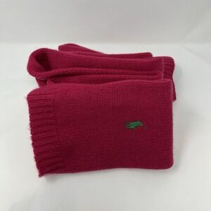Polo Ralph Lauren 100% Shetland Wool Scarf Pink Knit Logo Winter Unisex